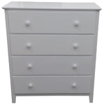 Tallboy 4 Chest Of Drawers Solid Rubber Wood Bed Storage Cabinet -White