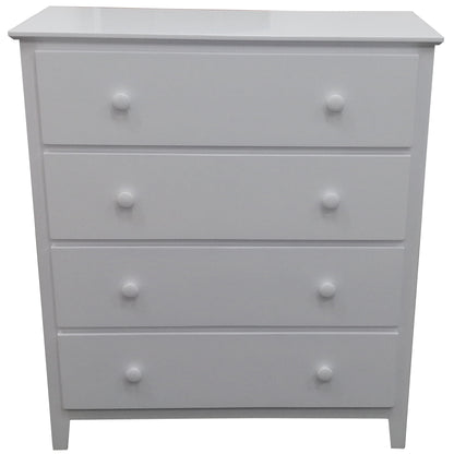 4Pc Queen Bed Suite Bedside Tallboy Bedroom Set Furniture Package - Wht