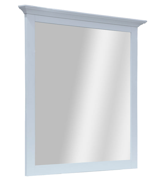Dresser Mirror Vanity Dressing Table Pine Wood Frame Hampton - White