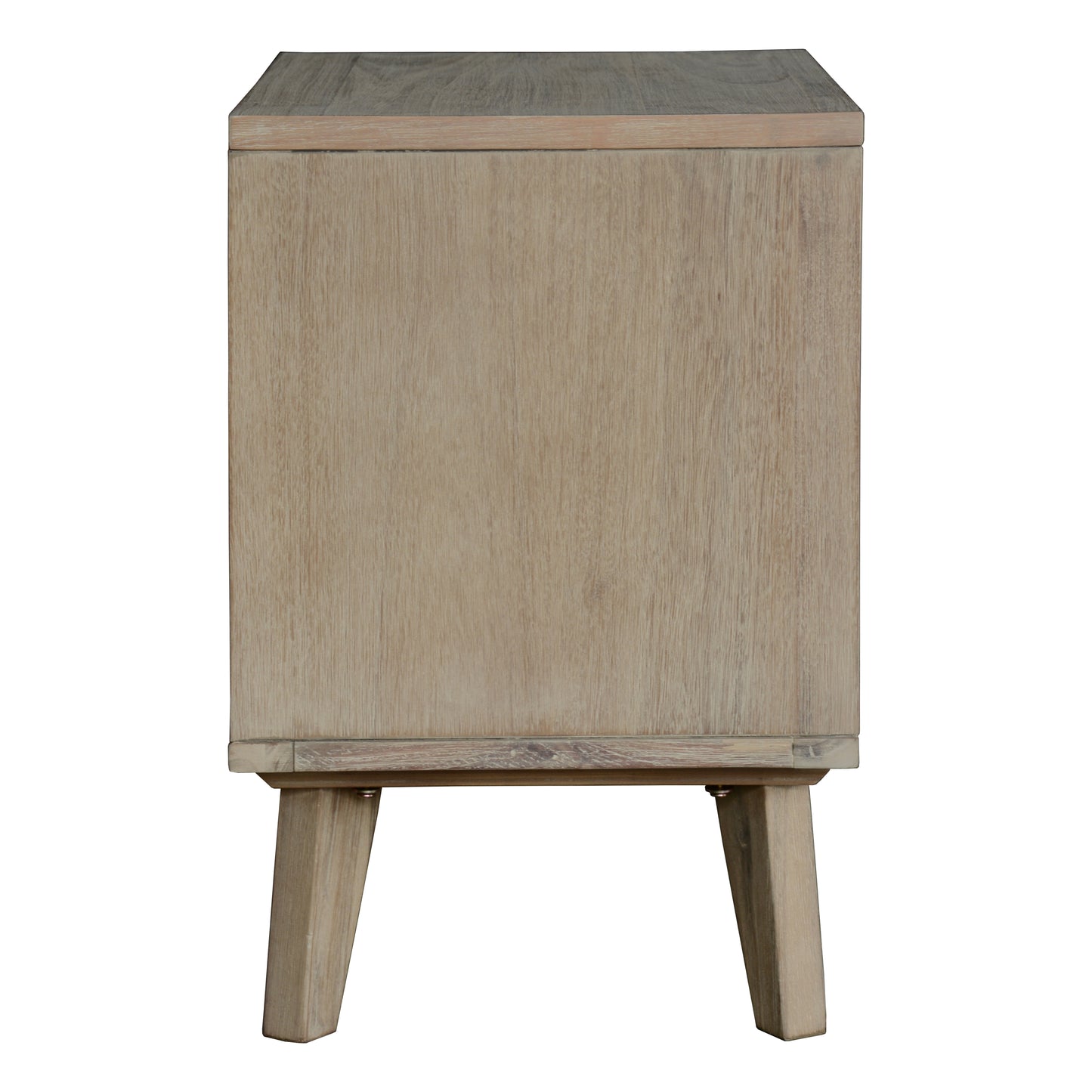 Bedside Nightstand Storage Cabinet Shelf Side End Table - Brushed Smoke
