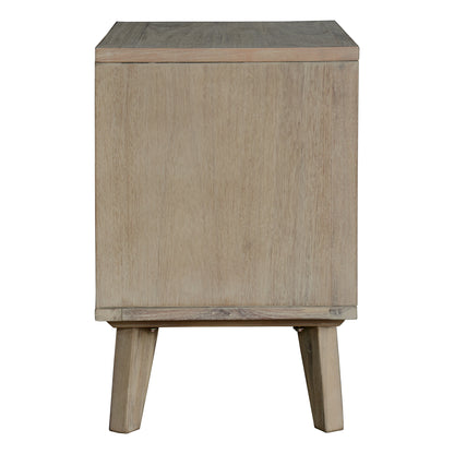 Bedside Nightstand Storage Cabinet Shelf Side End Table - Brushed Smoke