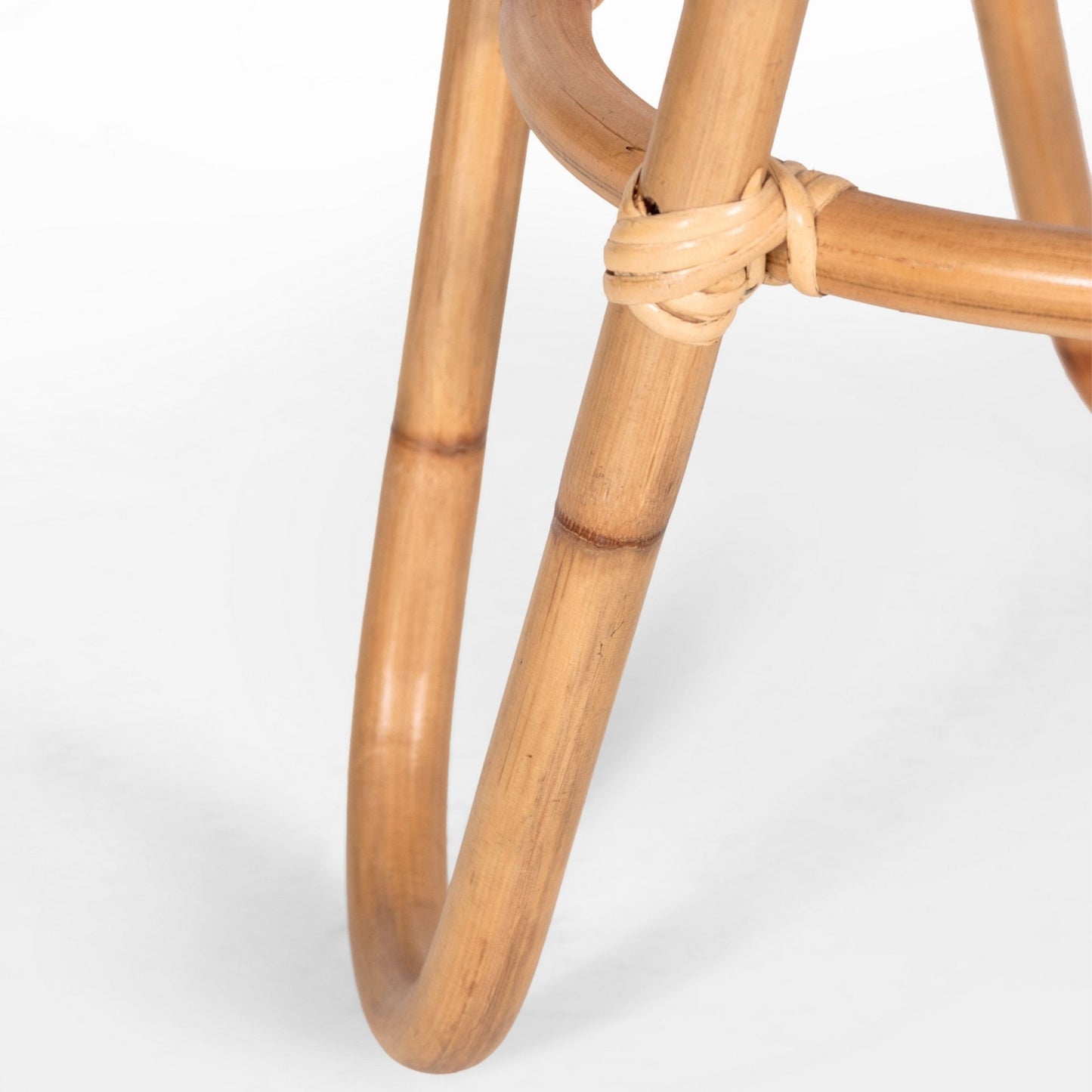 Rattan Round Side Sofa End Table 55Cm - Natural