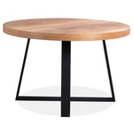 5Pc 120Cm Round Dining Table Set 4 Arched Back Chair Elm Timber Wood
