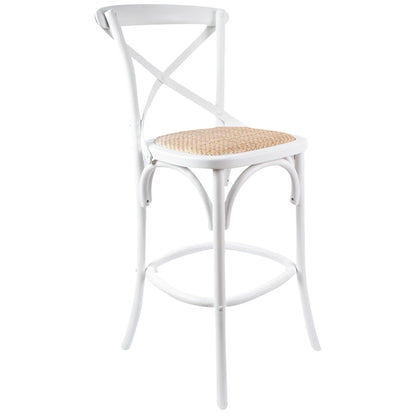 Crossback Bar Stools Dining Chair Solid Birch Timber Rattan