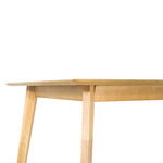 150Cm Dining Table Scandinavian Style Solid Rubberwood Natural