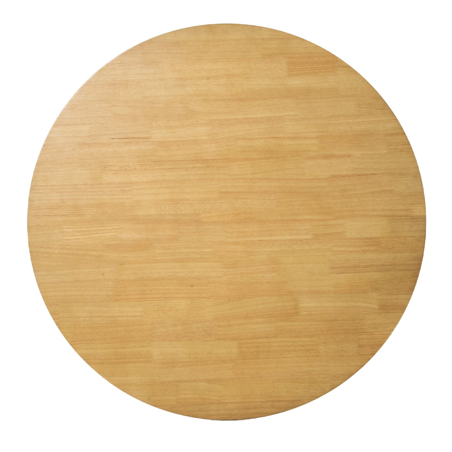 100Cm Round Dining Table Scandinavian Style Solid Rubberwood Natural