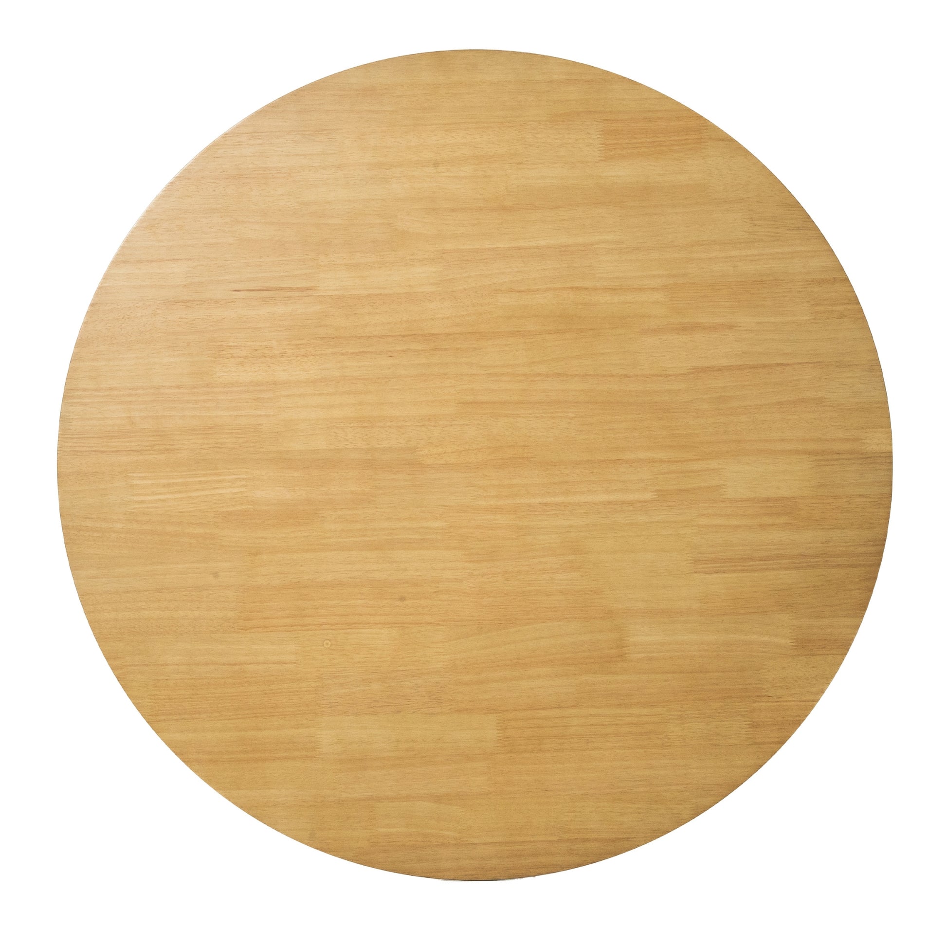 100Cm Round Dining Table Scandinavian Style Solid Rubberwood Natural