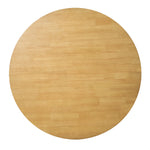 100Cm Round Dining Table Scandinavian Style Solid Rubberwood Natural