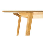 150Cm - 190Cm Extendable Dining Table Scandinavian Style Solid Rubberwood