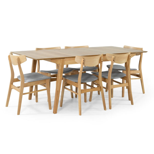  Dining Set Extendable Table Chair Scandinavian Style