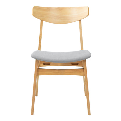 Dining Chair Fabric Seat Scandinavian Style Solid Rubberwood