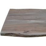 Coffee Table 130Cm Live Edge Solid Acacia Timber Wood Metal Leg -Natural