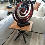 Lamp Table 70Cm Sofa End Tables Live Edge Solid Acacia Wood - Natural