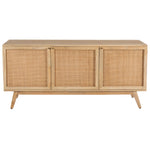 Buffet Table 150Cm 3 Door Solid Mango Wood Storage Cabinet Natural