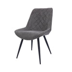 Dining Chair Set Of 2 Fabric Seat With Metal Frame - Graphite