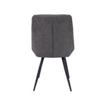 Dining Chair Set Of 2 Fabric Seat With Metal Frame - Graphite