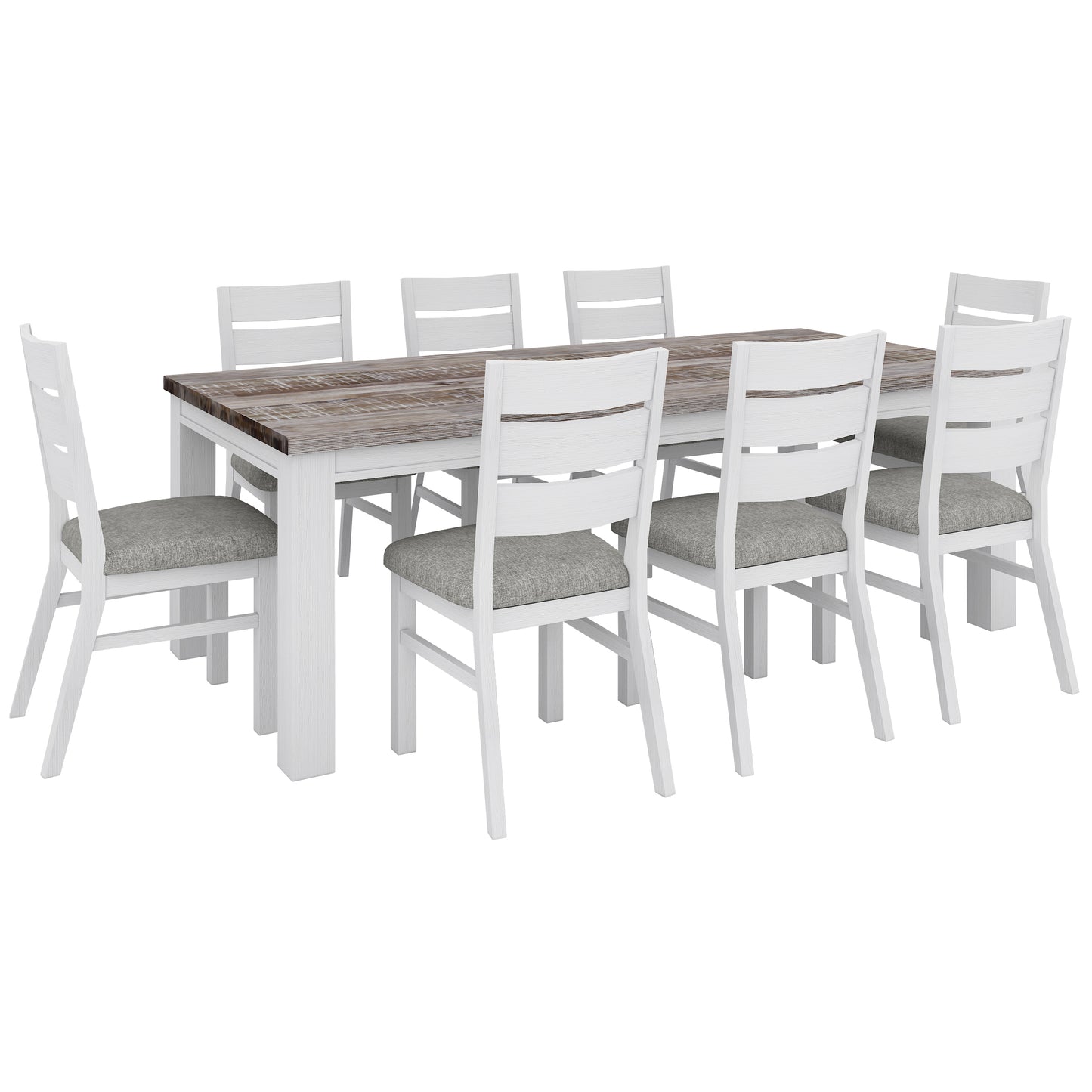 Dining Table Solid Acacia Wood Home Dinner Furniture -White
