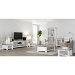 Entertainment Tv Unit 176Cm 2 Door Solid Acacia Timber -White Brush