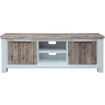 Entertainment Tv Unit 176Cm 2 Door Solid Acacia Timber -White Brush