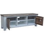 Entertainment Tv Unit 176Cm 2 Door Solid Acacia Timber -White Brush