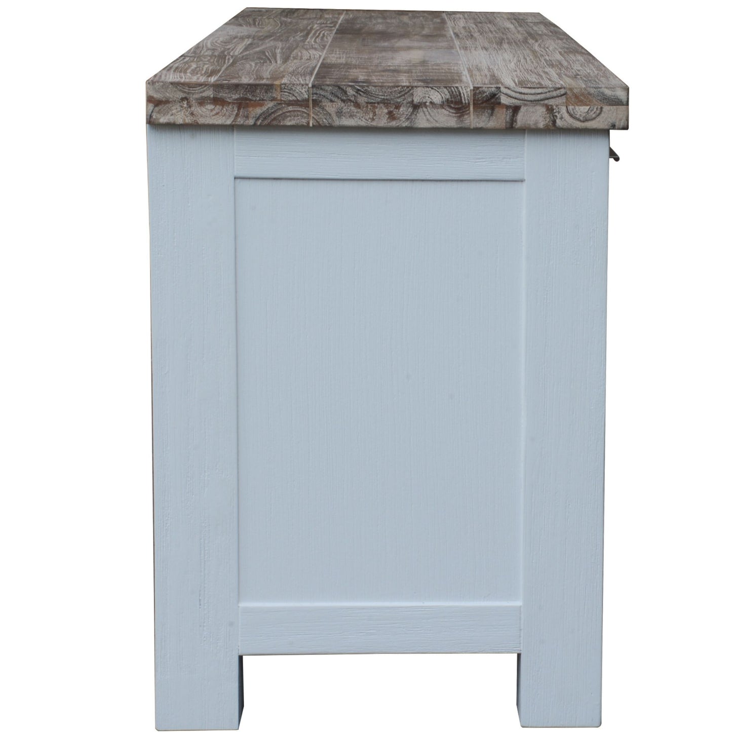 Entertainment Tv Unit 176Cm 2 Door Solid Acacia Timber -White Brush