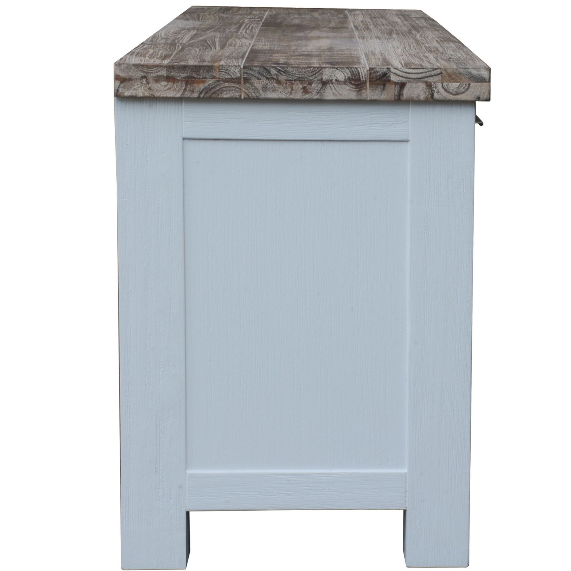 Entertainment Tv Unit 176Cm 2 Door Solid Acacia Timber -White Brush