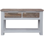 Console Hallway Entry Table 130Cm Solid Acacia Timber Wood -White Brush