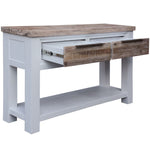 Console Hallway Entry Table 130Cm Solid Acacia Timber Wood -White Brush