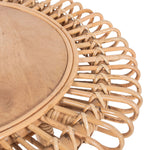 65Cm Round Side Table Mango Wood Top Rattan Frame - Natural