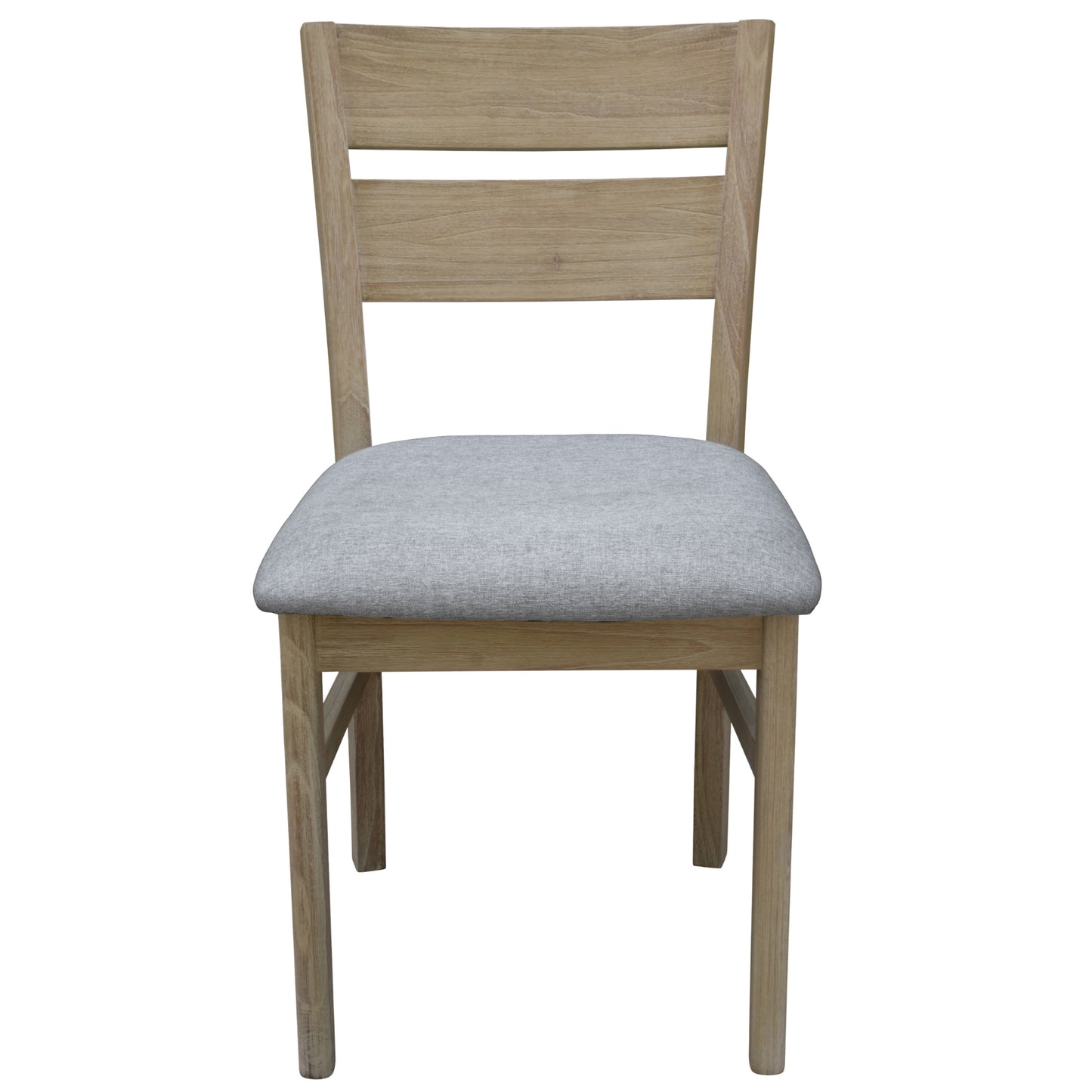 Dining Chair Fabric Seat Solid Acacia Timber Wood Brushed Smoke