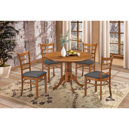 Round Dining Table Pedestral Stand Solid Rubber Wood