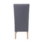 Dining Chair Set Of 2 Fabric Seat Solid Pine Wood Furniture - Grey
