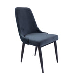 Dining Chair Set Of 4 Fabric Seat With Metal Frame