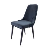 Dining Chair Set Of 4 Fabric Seat With Metal Frame