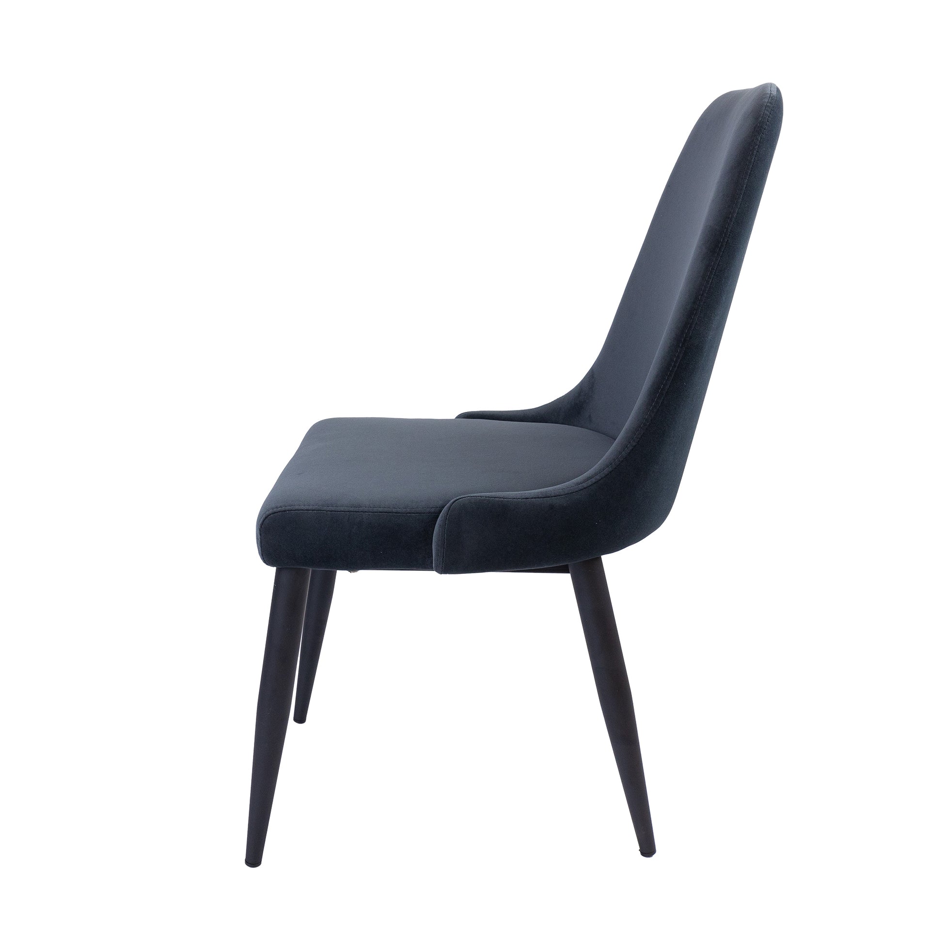 Dining Chair Set Of 4 Fabric Seat With Metal Frame