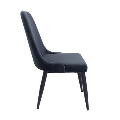 Dining Chair Set Of 4 Fabric Seat With Metal Frame