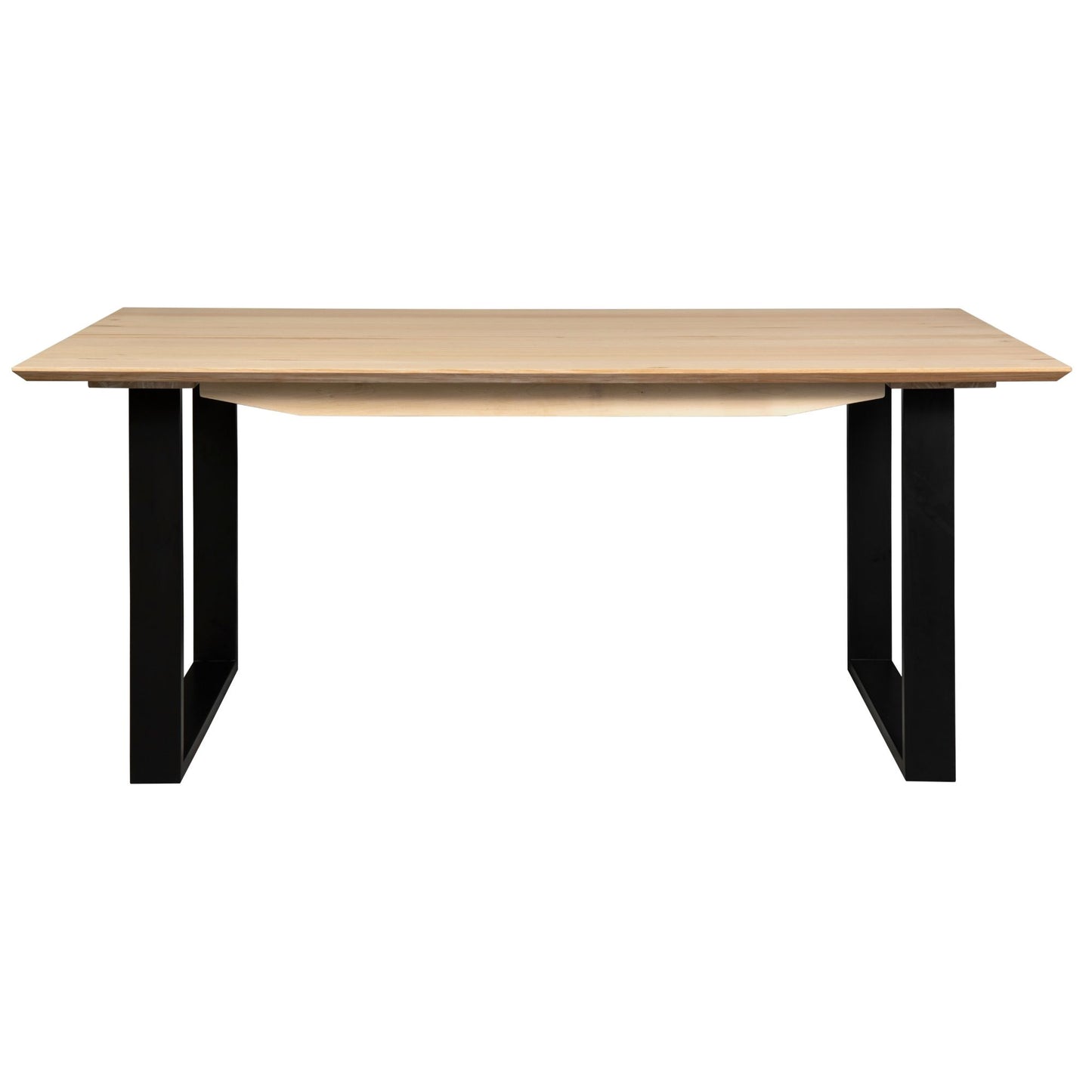 Dining Table 210Cm Solid Messmate Timber Wood Black Metal Leg - Natural