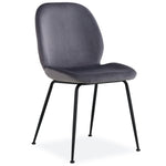 Dining Chair Fabric Seat With Metal Frame Charcoal/Grey