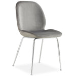 Dining Chair Fabric Seat With Metal Frame Charcoal/Grey