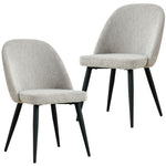 Dining Chair Set Of 2 Fabric Seat With Metal Frame - Quartz