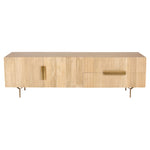 Entertainment Tv Unit 180Cm 3 Door 2 Drawer Solid Mango Wood - Natural