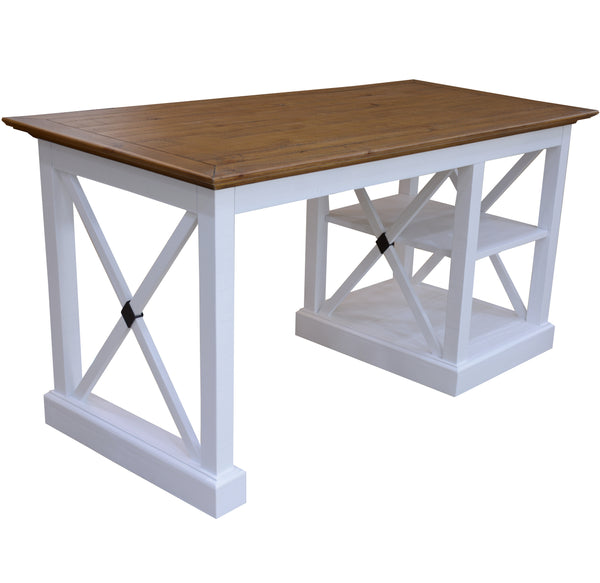 Study Computer Desk 150Cm Office Executive Table Pine Wood - Grey