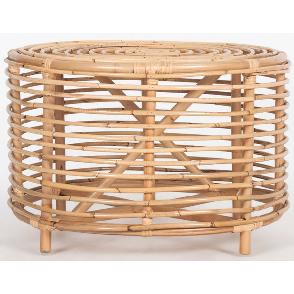  61Cm Rattan Round Side Table - Natural