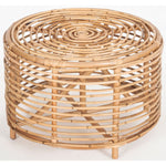 61Cm Rattan Round Side Table - Natural