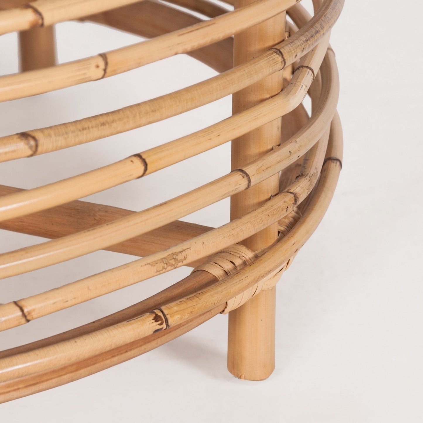61Cm Rattan Round Side Table - Natural