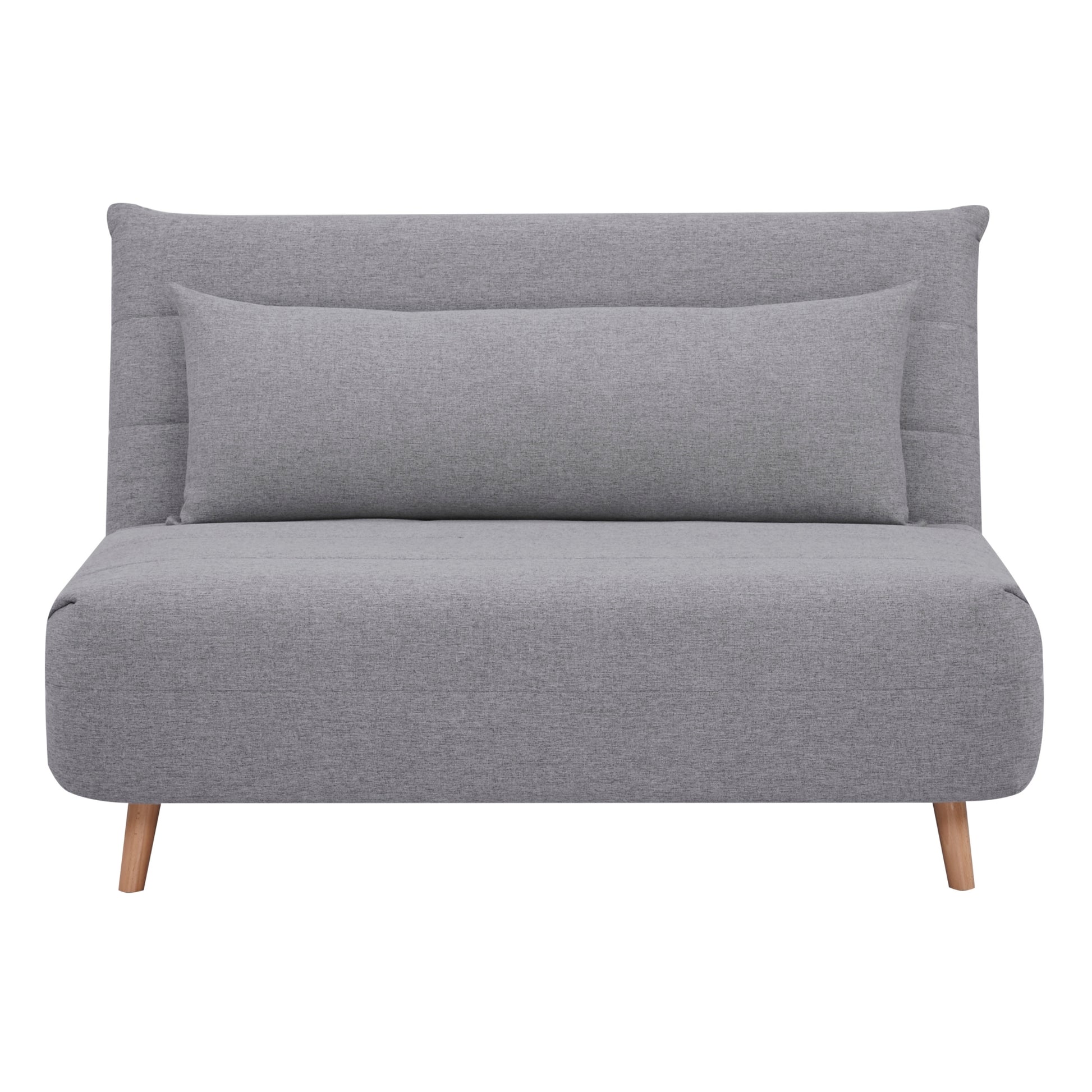 2 Seater Sofa Futon Bed Love Seat Fabric Lounge Couch - Grey