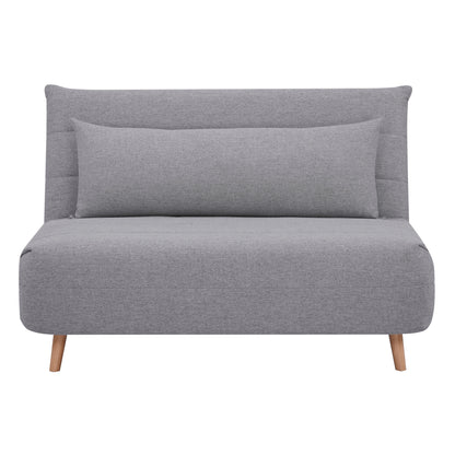 2 Seater Sofa Futon Bed Love Seat Fabric Lounge Couch - Grey