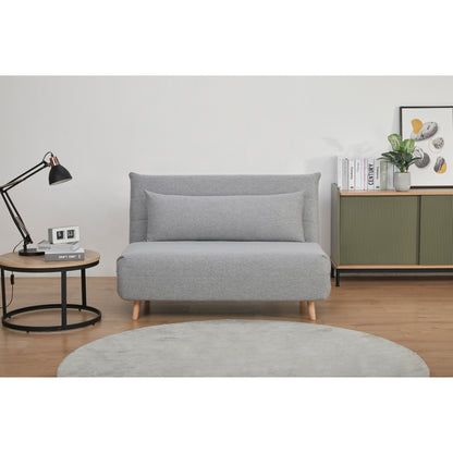 2 Seater Sofa Futon Bed Love Seat Fabric Lounge Couch - Grey