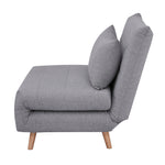 2 Seater Sofa Futon Bed Love Seat Fabric Lounge Couch - Grey