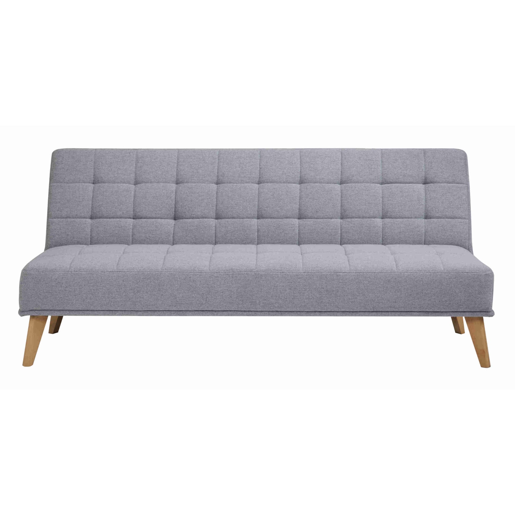 3 Seater Sofa Futon Bed Fabric Lounge Couch - Grey/Beige